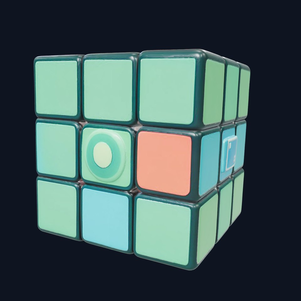 Vibrant Cube Puzzle model pack